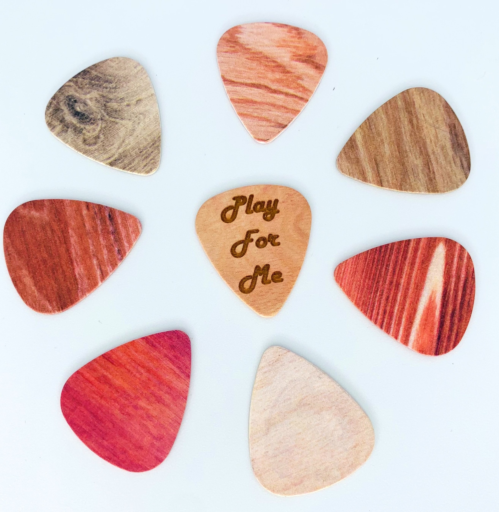 Personalized Guitar Pick Wood Grain Custom Printed Guitar Etsy Canada