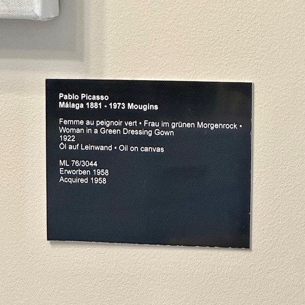 Museum Art Gallery Description Wall Sign - Custom Art Gallery Sign - Acrylic Black and White Sign - Various Sizes Available in 2mm thickness