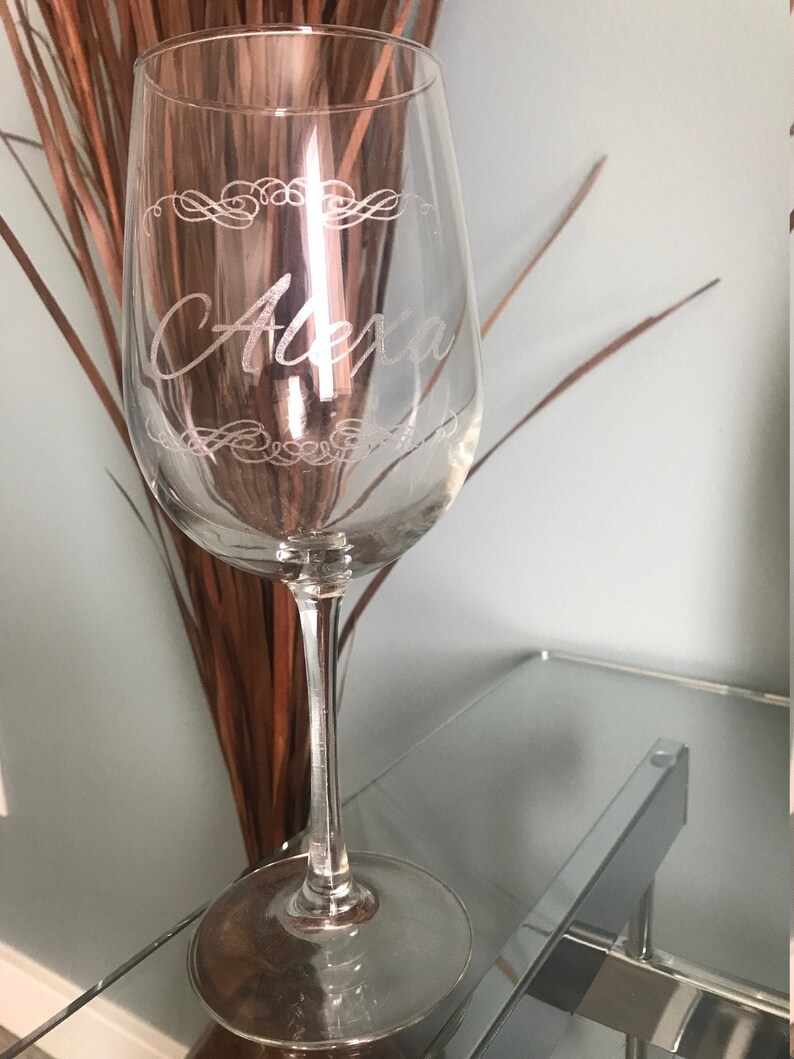 Custom Large 17oz Wine Glass Etched Long Stem Wine Glass Etsy