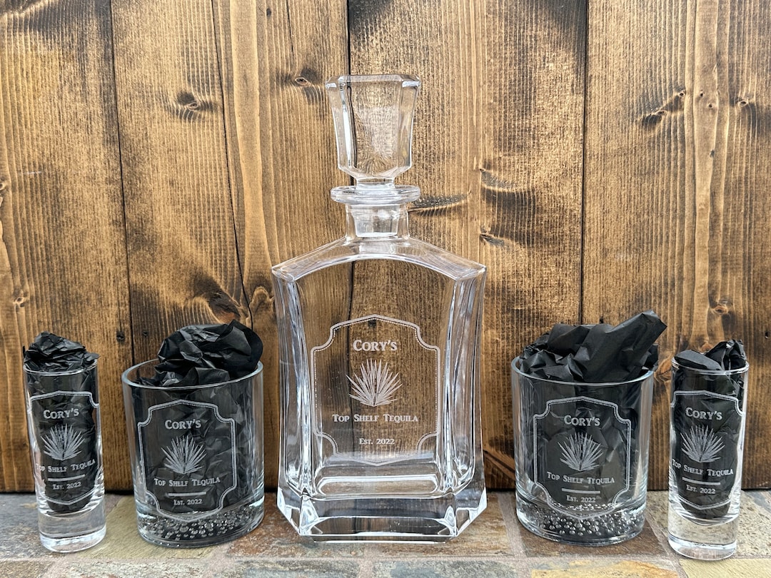Personalized Tequila Decanter Set Custom Tequila Glass Set Etsy Canada