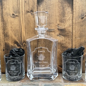 Ensemble de carafes à tequila personnalisées : verres à alcool gravés personnalisés