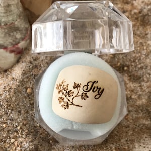 Engraved Wood Ring: Personalized Light Wood, Custom Text (Size 6, Gift Box)