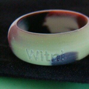 Custom Silicone Ring Name or Monogram Ring Individual Crossfit Band Custom Silicone Finger Ring Silicone Wedding Ring image 6