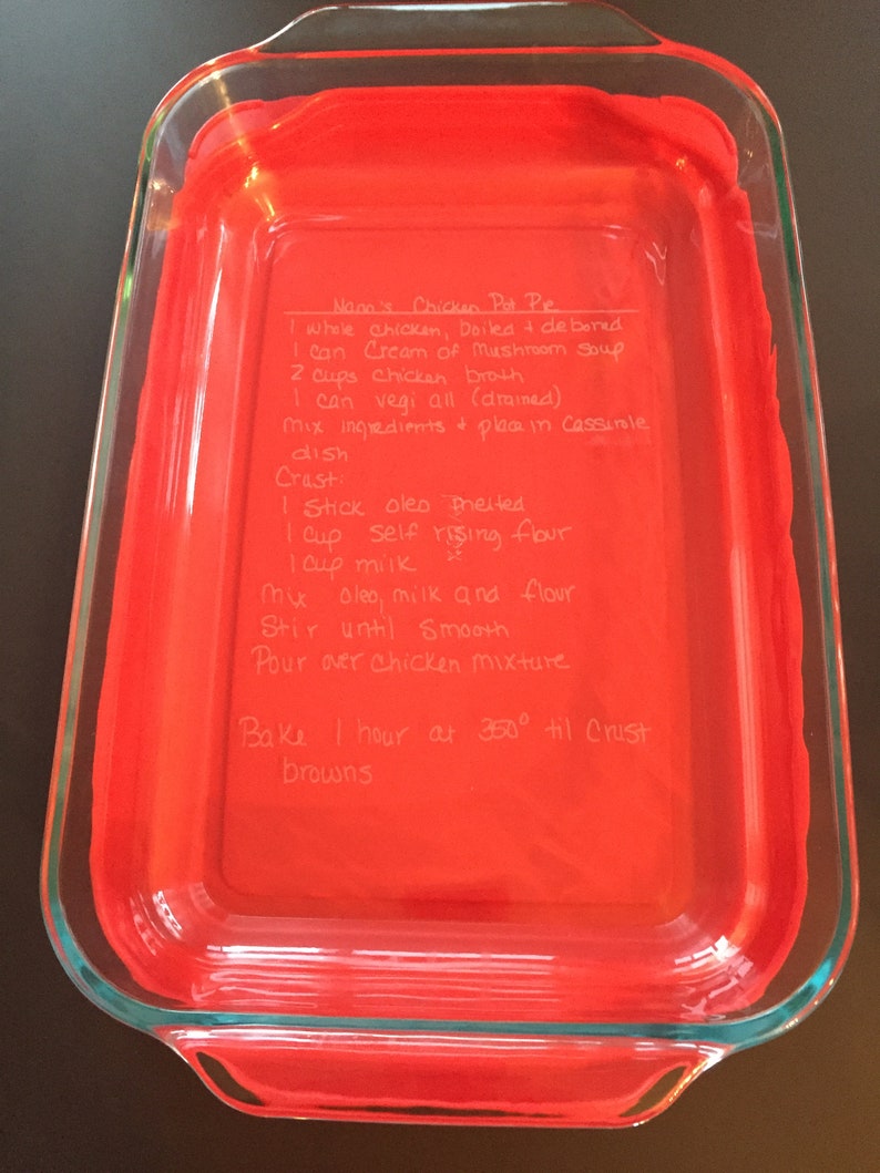 Handwritten Recipe on Casserole Dish  Custom Handwritten image 6