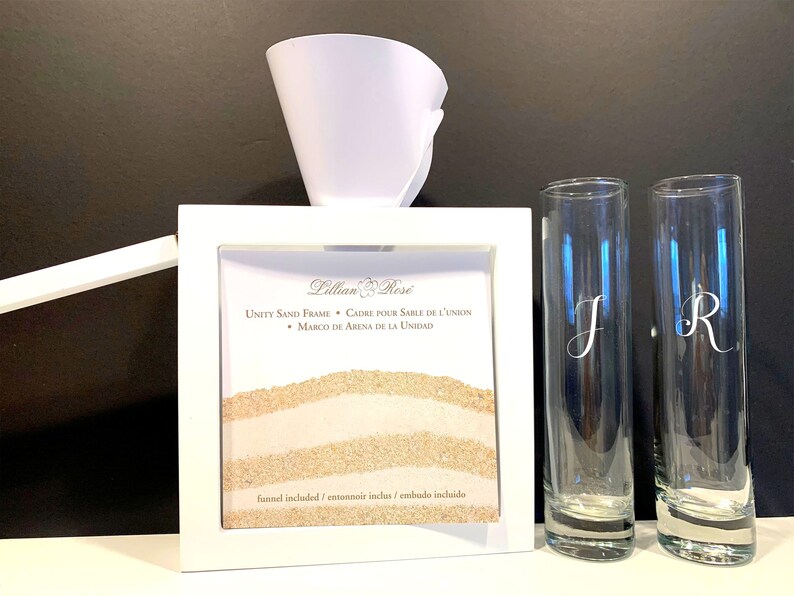 Personalized Unity Sand Ceremony Frame Set: White Wood, Etched Glass - Etsy