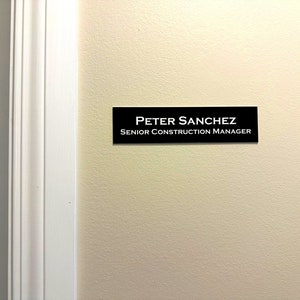 Personalized Acrylic Office Door Sign: Engraved Name Plate with Logo