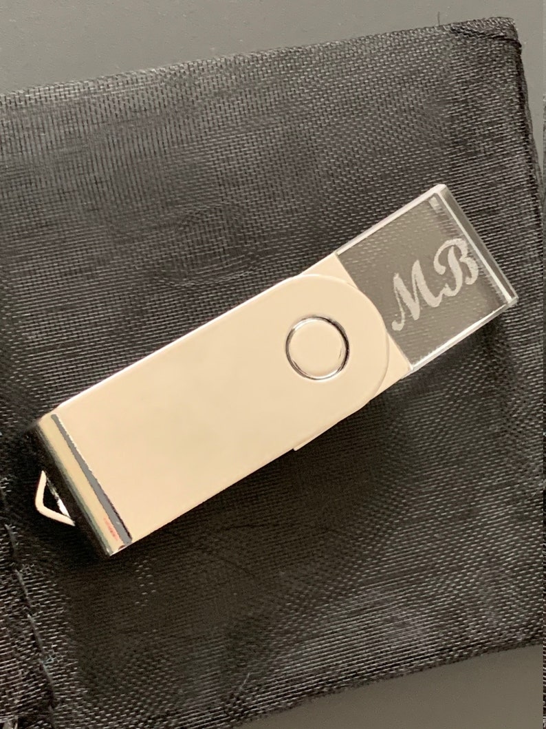 Custom Monogram USB Engraved Acrylic USB Thumb Drive 32GB Clear Acrylic usb Silver 32GB usb Personalized usb 画像 6