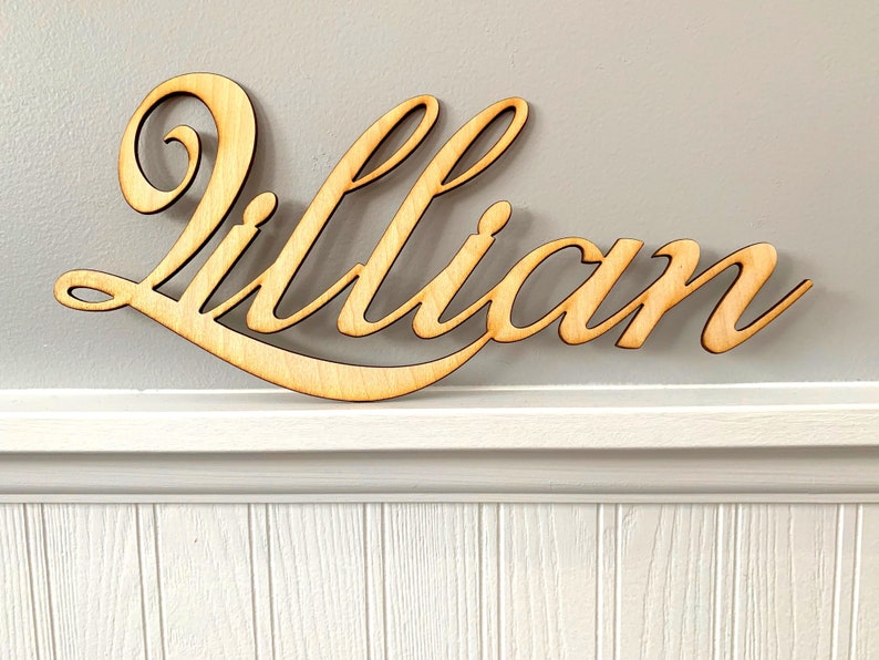 Custom Wood Cursive Name Sign Wood Sign Decorative Script Etsy