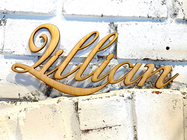 Custom Wood Cursive Name Sign Wood Sign Decorative Script Etsy