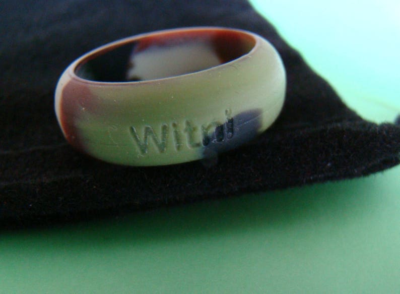 Custom Silicone Ring Name or Monogram Ring Individual Crossfit Band Custom Silicone Finger Ring Silicone Wedding Ring image 3