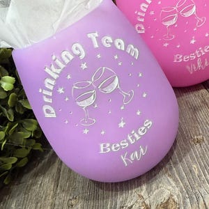 Personalisierte Silikon-Weinbecher: Stammlos, Strandfreundlich, Gravur