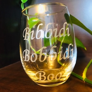 Custom Engraved Etched Printed Personalized Stemless 9oz Size Individual Wine Glass