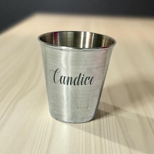 Personalized Stainless Steel Shot Glass: Custom Engraved, 1.7 oz - Qty of 1