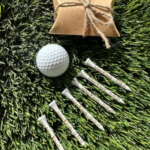 Engraved Golf Tees: White Wood, Personalized Wedding Favors