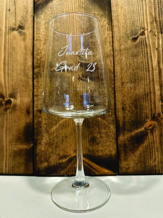 Large Custom Engraved Red Wine Glass