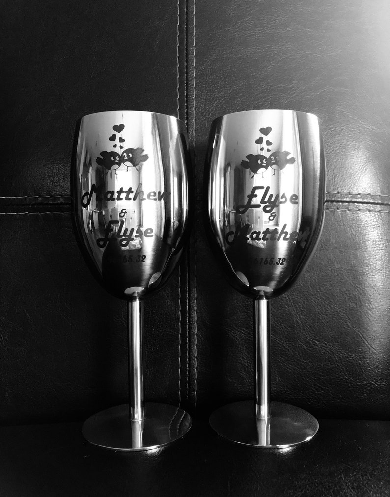 Personalized Stainless Steel Champagne Flutes Stainless Etsy Canada