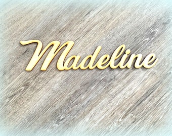 Custom Wood Cursive Name Sign - Wood Sign Decorative Script Font -  Eyes Wide Open Font Sign - Custom Wall Sign - Personalized Wall Sign