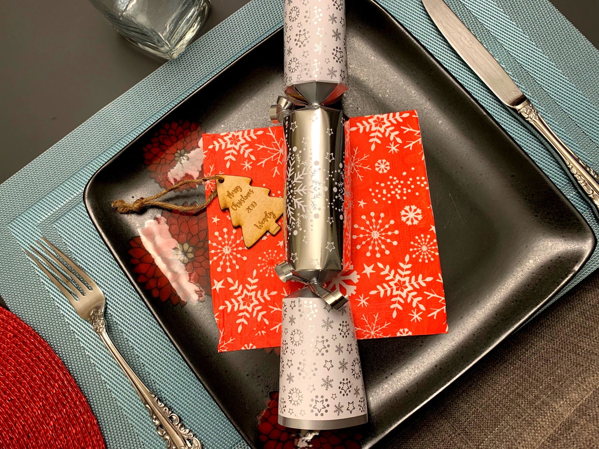 Custom Wood Christmas Tree Place Setting for Dinner Table Etsy