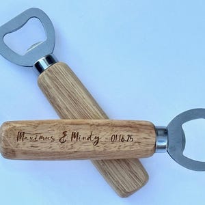 Personalized Maple Wood Bottle Opener: Custom Engraved Groomsmen Gift