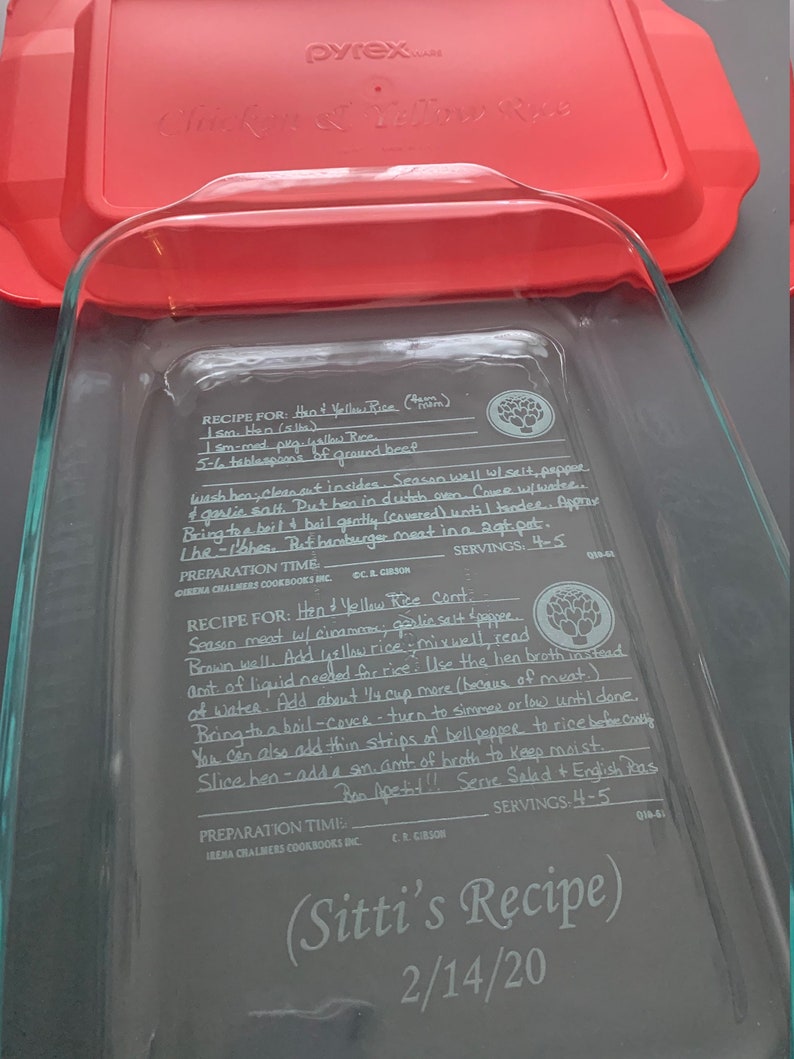 Handwritten Recipe on Casserole Dish  Custom Handwritten image 8