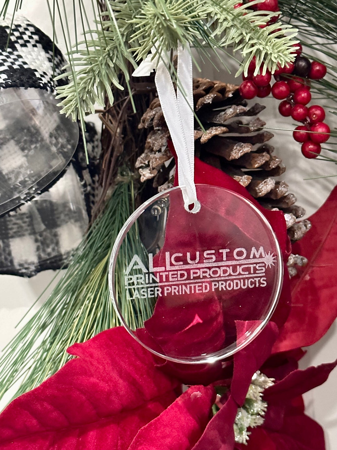 Custom Logo Glass Ornament Business Logo Glass Ornament Etsy