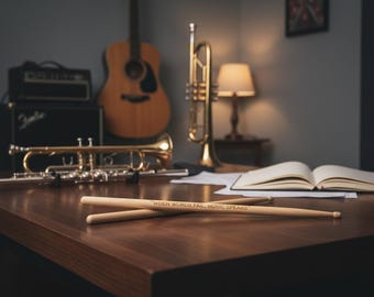 Custom Engraved Maple Wood Drumsticks 5A: Musician Gift