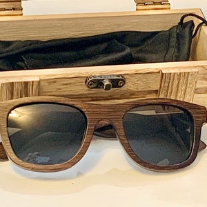 Custom Engraved Bamboo Sunglasses with Wood Box - UV400 Polarized