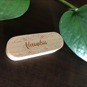 Engraved Maple Wood USB Drive: 32GB Custom Flip Thumb Drive