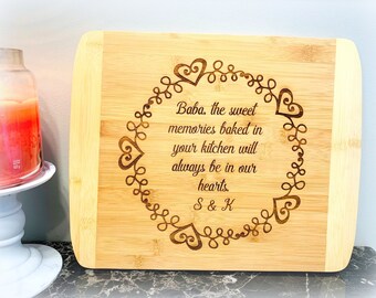 Custom Laser Engraved Printed Solid Wooden Bamboo Cutting Board