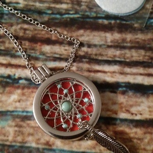 Aromatherapy Essential Oil Diffuser Necklace: Dreamcatcher SALE image 1