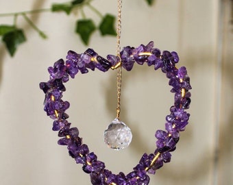 Authentic Crystal Wrapped Heart with Light Catcher