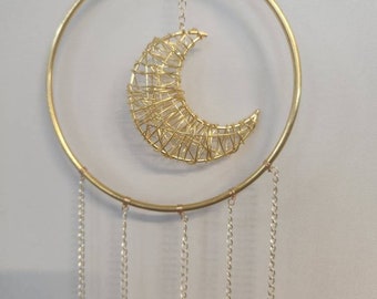 Wrapped Crescent Moon + Amethyst Light Catcher Hanger