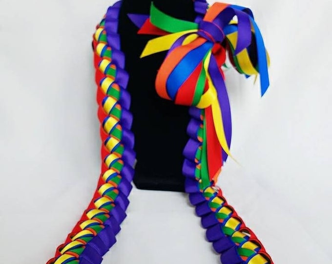 Rainbow PRIDE Ribbon Lei | Thick, High-Quality Ribbon
