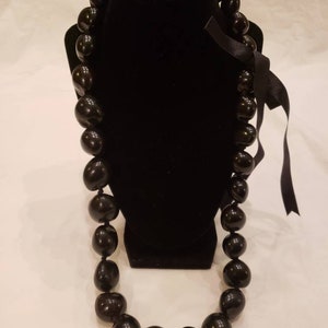 Kukui Nut Lei, Black | Graduation, Wedding, Funeral, Farewell | Gift
