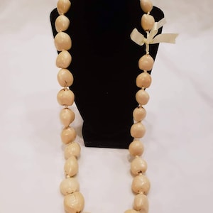 Kukui Nut Lei, Cream | Graduation, Wedding, Funeral, Farewell | Gift