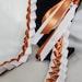 Burnt Orange & White Graduation Ribbon Lei Thick, High-quality Ribbon ...