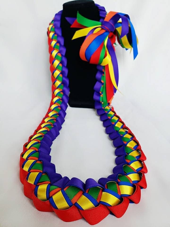 Rainbow PRIDE Ribbon Lei  Thick, High-Quality Ribbon