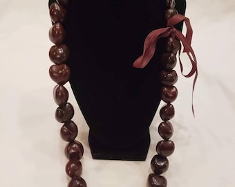Kukui Nut Lei, Brown | Graduation, Wedding, Funeral, Farewell | Gift