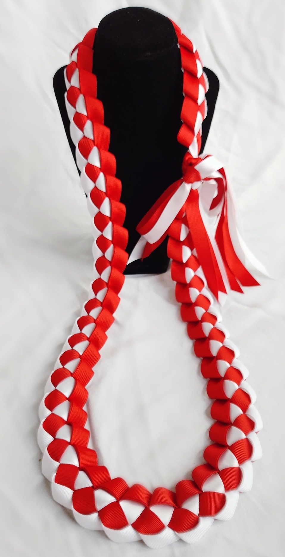 Ribbon Lei - Navy & Red & White – A Tangible Thought