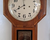 Sligh Oak Schoolhouse Clock with Westminster Progressive Chime