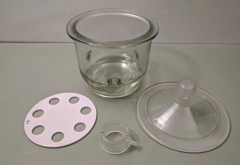 PYREX Glass Desiccator with Large Knob Top Cover KIMAX base Etsy