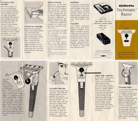 1968 Gillette Gillette Techmatic Safety Razor With Original Etsy