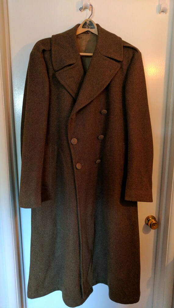 Ww2 Us Army Military 38r Melton Wool 1945 Men S Overcoat Etsy