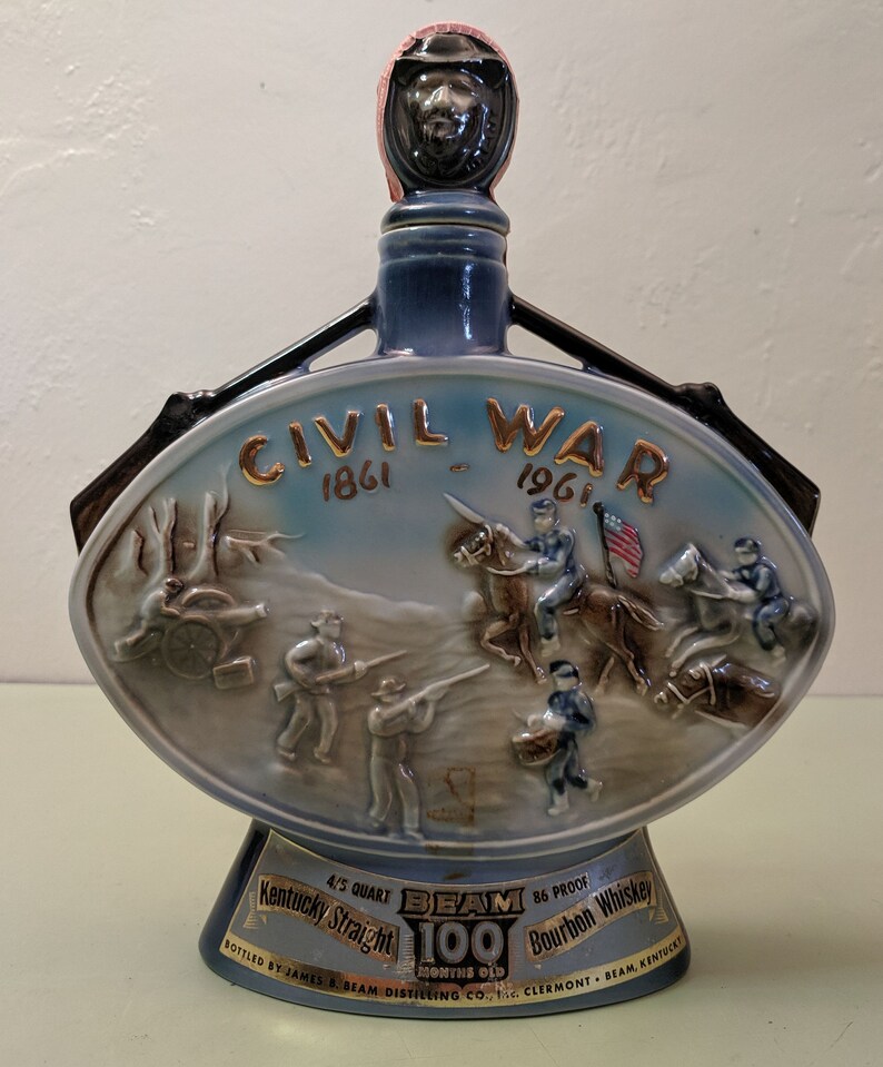 Jim Beam Civil War Centennial Decanter empty 1960s Porcelain Etsy