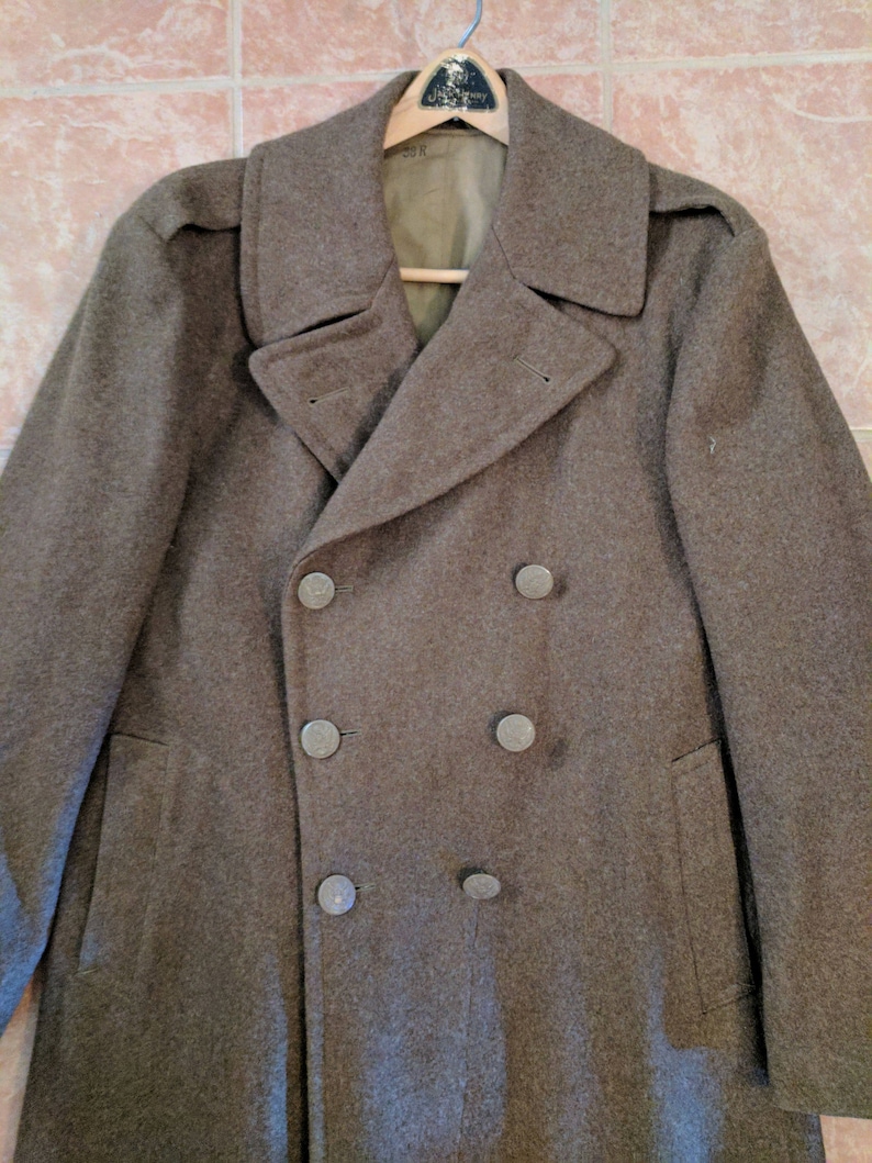 WW2 US Army Military 38R Melton Wool 1945 Men's Overcoat | Etsy