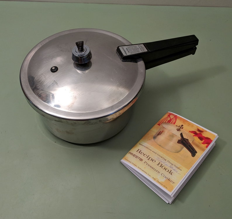 PRESTO Stainless Steel 4qt Pressure Cooker 409A c.1974 image 0