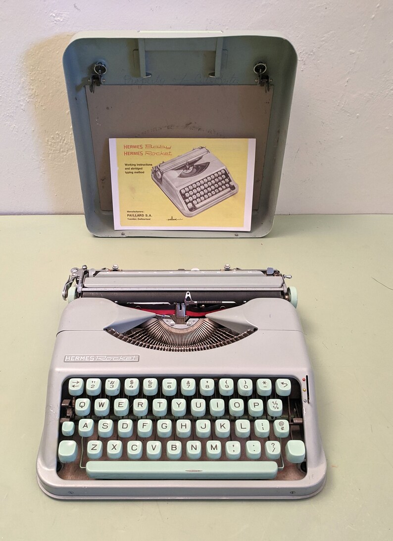 Hermes Baby Rocket Manual Typewriter ready to type Seafoam Etsy