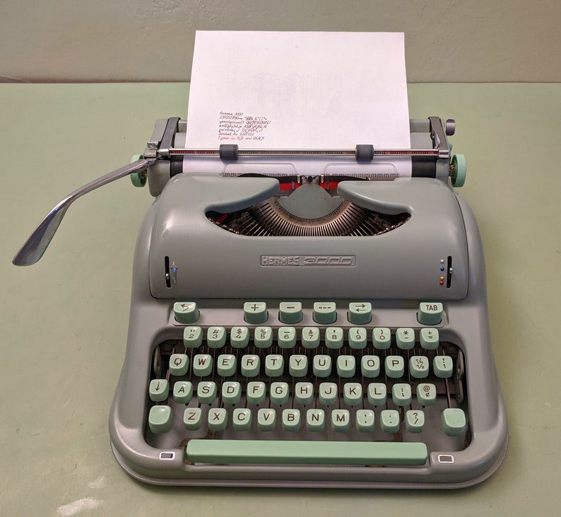 Hermes 3000 Cursive Font Manual Typewriter | Etsy