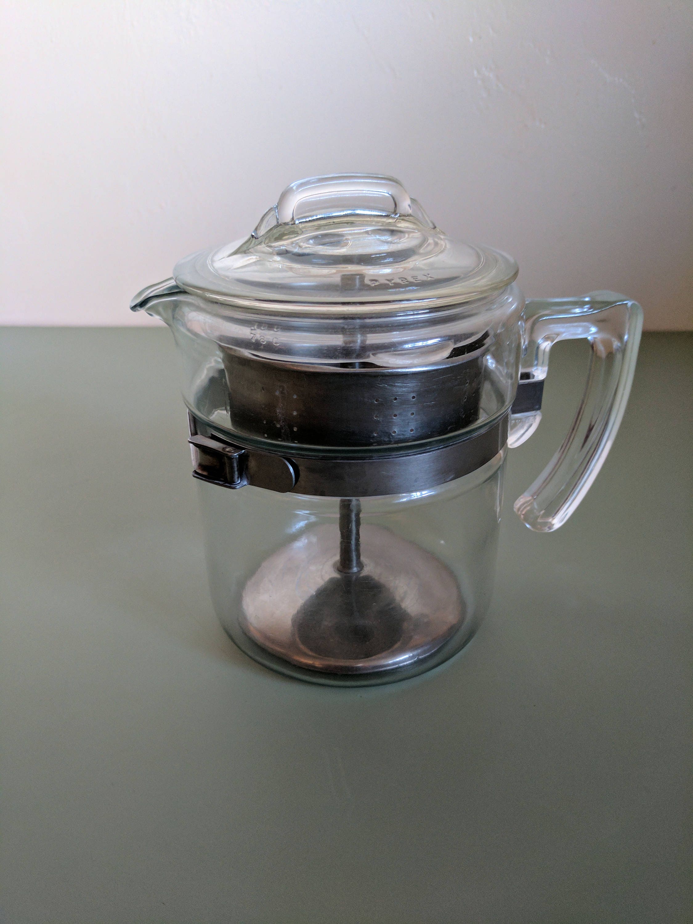 Pyrex Flameware 4 Cup Stove Top Glass Percolator 7824b Etsy