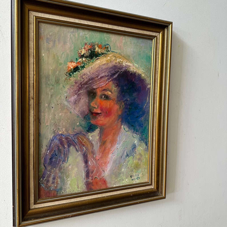 Original Vintage Portrait Painting Woman - Etsy Australia